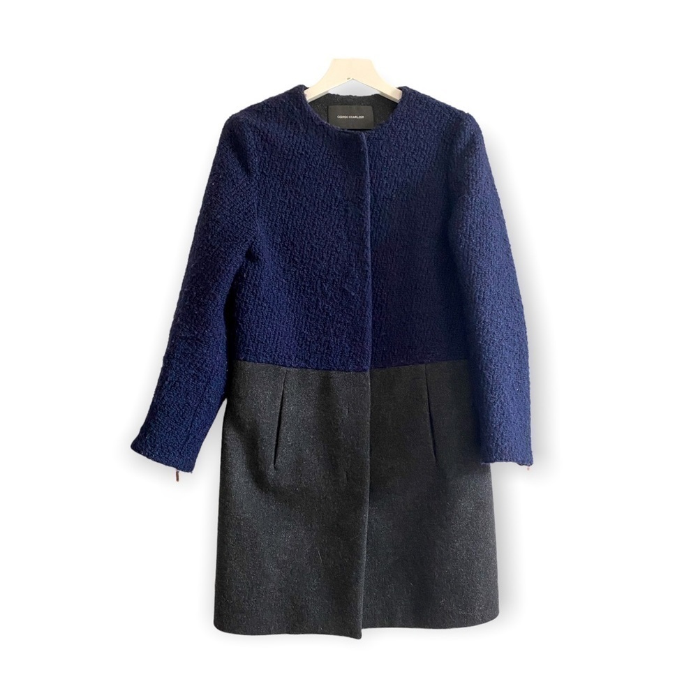 Cedric Charlier Two-Tone Wool Coat Sz 4